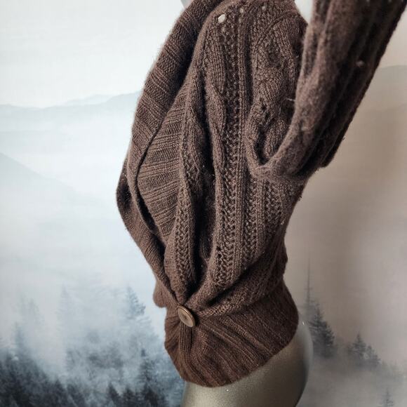Autumn Cashmere 100% Pure Cashmere Chocolate Brown Knit Cardigan | Women's XS - Picture 8 of 12
